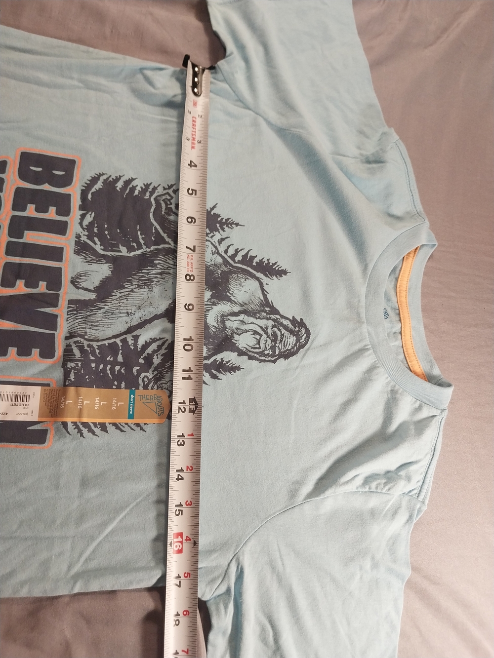Thereabouts Bigfoot Believe in Yourself T-Shirt Youth L 14/16 # 339 - Picture 4 of 7